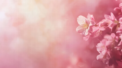 Delicate pink cherry blossoms create soft, dreamy atmosphere, evoking feelings of tranquility and beauty in nature. Perfect for spring themed designs