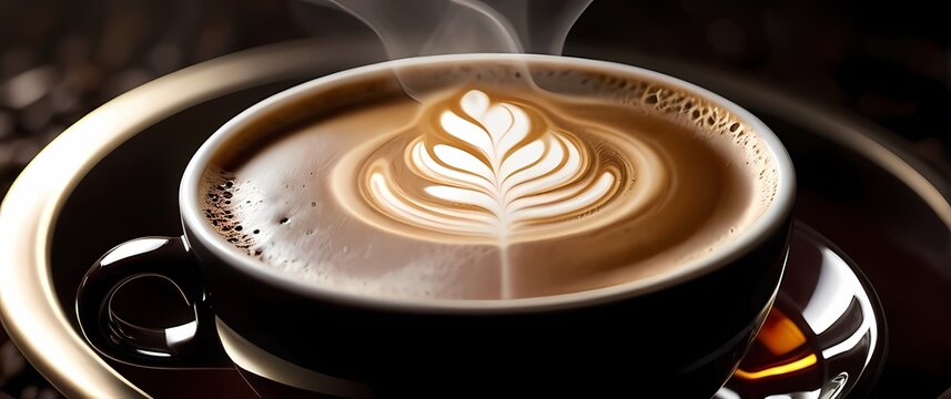 Closeup of freshly brewed coffee with foam patterns inviting indulgence