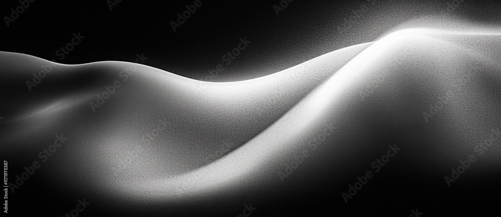 Aufkleber black white gray abstract background smooth curves light noise texture design