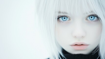 Fototapeta premium Close-Up Artistic Portrait of a Woman with Blue Eyes
