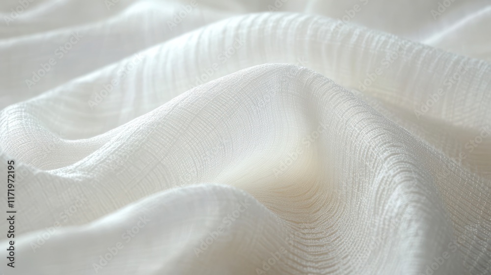 Poster Elegant White Fabric Texture Closeup Background Abstract Textiles Design