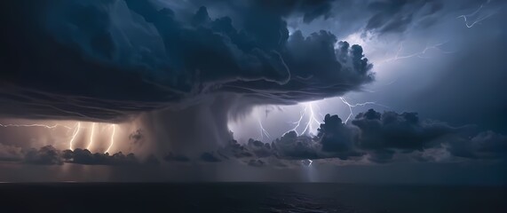 Fototapeta premium Dramatic cloud formations swirling in a captivating sky during a storm