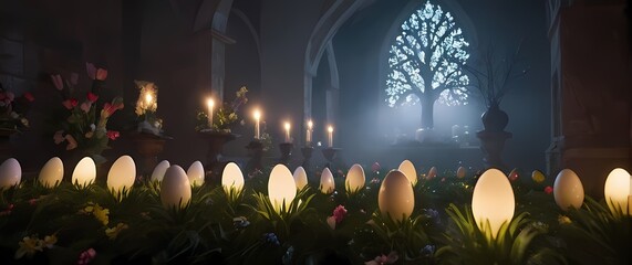 Easter traditions celebrating joy and renewal expressed with floral motifs