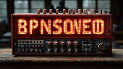 Red vintage device displaying "BPNSOEND".