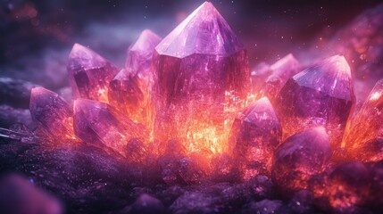 Shimmering Abstract Purple Background with Shards and Light Effects