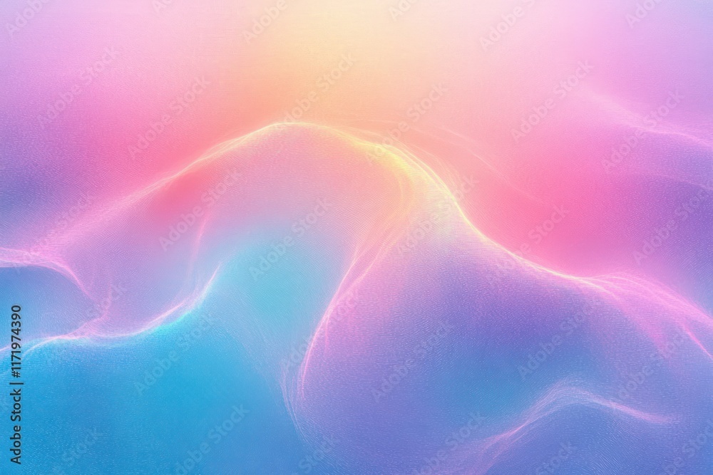 Aufkleber iridescent holographic abstract background with pastel colors and gentle gradient flow