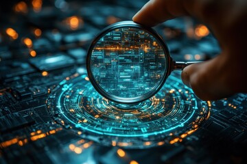 Identity Verification System for Enhanced Financial Security with Magnifying Glass and Technology