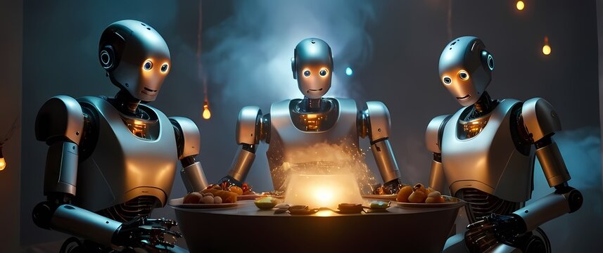 Engaging robots participating in family events filled with love and laughter
