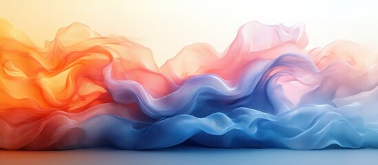 Obraz premium Abstract blue orange white gradient background vibrant soft texture serene summer design