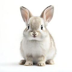 Cute bunny rabbit studio shot, white background, pet animal, Easter.