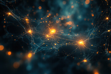 Obraz premium Abstract technology background with glowing lights.
