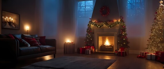 Obraz premium Joyful holiday cheer encapsulated through Christmas spreading warmth and connection