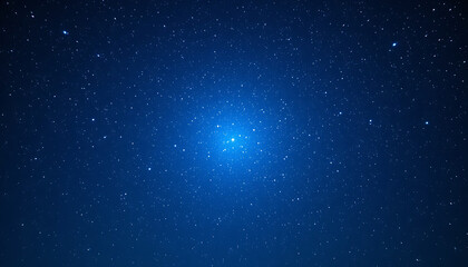 A luminous starry sky with a rich blue tone, densely packed with sparkling stars that shine brightly.