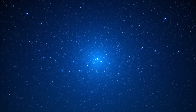 Starry sky background, blue night sky full of stars, glowing stars in the dark space, starry background, dark night, stars in the distance, starlight, dark background with a blue glow, night sky.