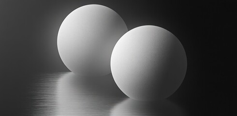 High Contrast Black and White Minimalist Design Abstract Sphere Composition Grainy Texture Gradient Poster