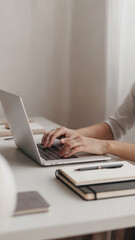 Fototapeta premium Person Engaged in Laptop Work