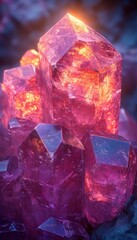 Fototapeta premium Sparkling Pink and Purple Crystal Background for Animation and Graphic Design