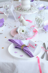 Elegant table setting for International Women's Day celebration