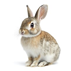 Obraz premium Cute bunny rabbit, studio shot, white background, pet, Easter.