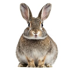 Obraz premium Cute brown rabbit posing, white background, pet, animal.
