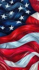 Abstract American Flag Artistic Representation