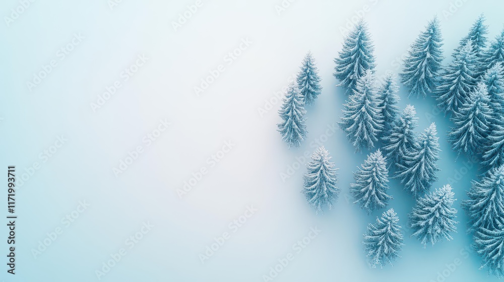 Poster enchanting winter wonderland with majestic snow covered trees creating a tranquil atmosphere in a se