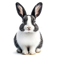 Fototapeta premium Cute black and white bunny rabbit portrait.