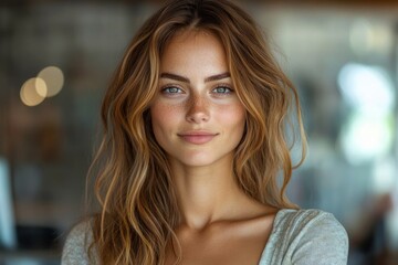 Confident professional mature woman business leader in modern office smiling arms crossed looking at camera