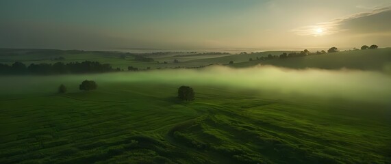 Obraz premium Vast green fields inviting families to gather breathe and enjoy nature