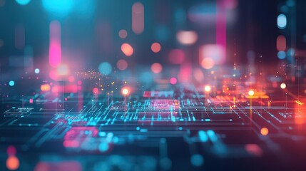 City powered by renewable energy, glowing smart grid overlay, vibrant night cityscape, cyberpunk theme, neon lights