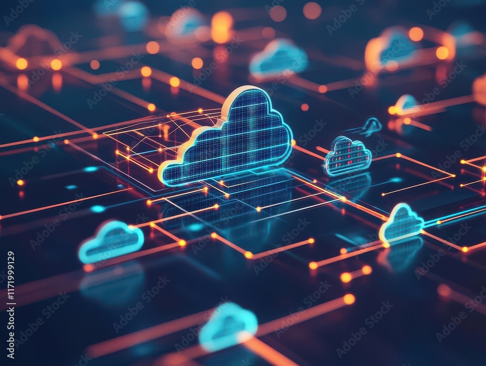 Aufkleber Innovative Cloud Computing System with Advanced Technology Features Providing Efficient Data Storage and Seamless Connectivity for Modern Users