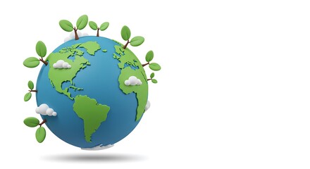 Naklejka premium Earth day concept on white background, World environment day. International Mother Earth Day