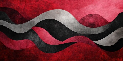 Abstract Red Black Grey Wave Pattern Design