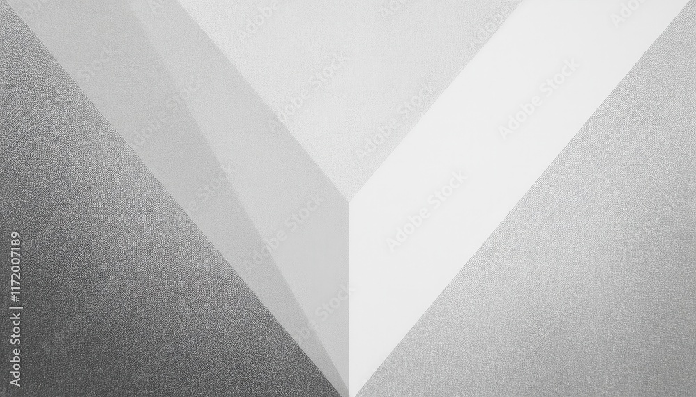 Aufkleber Abstract Geometric Composition Featuring Overlapping Transparent Layers in Gray and White Tones, Ideal for Minimalist Art Concepts