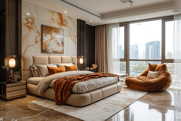 Luxurious Modern Bedroom Design With City View