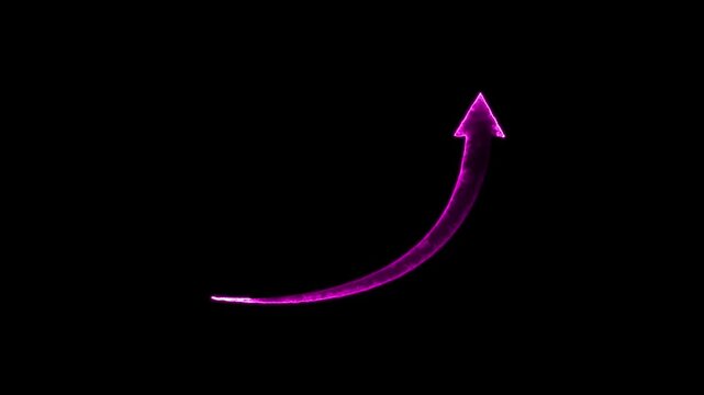Neon line Rising arrow transparent channel. arrow rising transparent channel, business growth arrow and graph chart, Business line arrow.