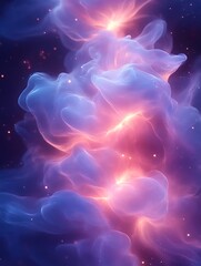 Fototapeta premium Abstract swirling nebula with glowing particles. (2)