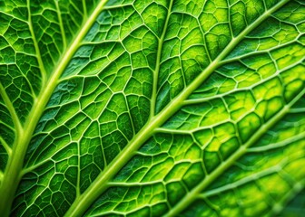 Green leaf texture forms an abstract background, perfect for showcasing culinary artistry in food photography.