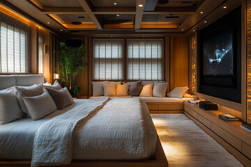 Luxurious Modern Bedroom Suite With Wooden Accents