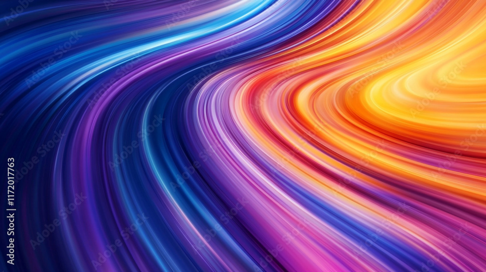 Poster colorful abstract waves create a dynamic flow of light and motion in a vibrant display