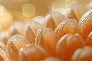 Close-up of peeled citrus segments with glowing highlights