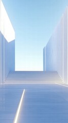 A serene, minimalist architectural space with soft lighting and clean lines.