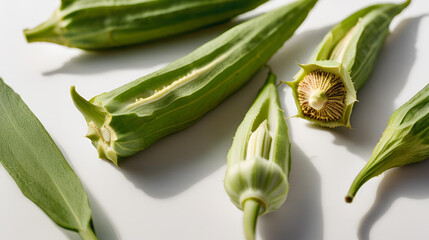 Obraz premium Okra isolated on white background