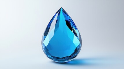Obraz premium Sparkling blue gem drop still life modern setting minimalistic background aesthetic concept
