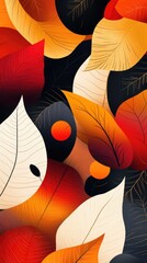 Abstract Autumn Leaves Design Featuring Warm Colors