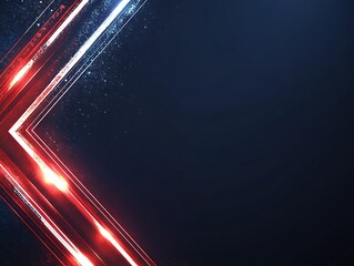 Obraz premium Abstract Red and White Neon Lines on Dark Background