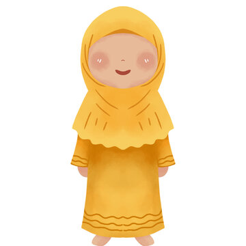 little girl in a yellow dress