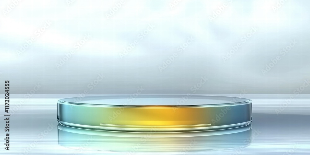 Poster A smooth, circular platform with a gradient color effect, set against a soft background.