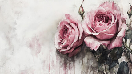 Elegant wedding invitation card background vector. Minimal hand painted watercolor botanical flowers texture template background. Design for wedding, vip cover, poster, rsvp moderncard.Valentine's Day