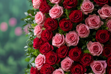 Obraz premium Romantic rose arrangement floral exhibition photography indoor close-up love and beauty concept